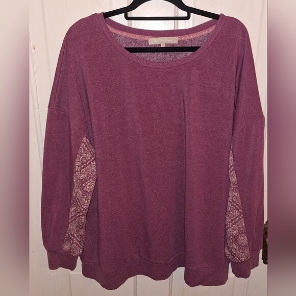 Chloe & Jasmine Purple Lightweight‎ Sweatshirt 1X Soft Lounge Night Fall Winter - Picture 1 of 6